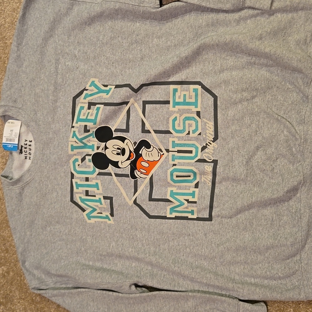 NWT Rue 21 Disney Mickey Mouse Heather Gray Sweatshirt #28 Size 2X - Picture 3 of 10